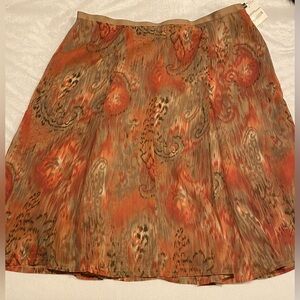 NWT Worthington A-Line Skirt in Orange Chiffon